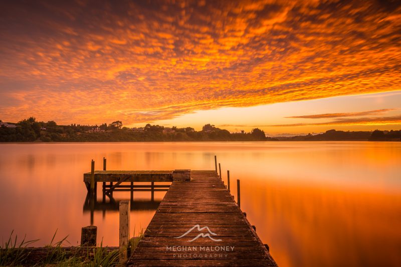 Incredible sunrise over Lake Karapiro